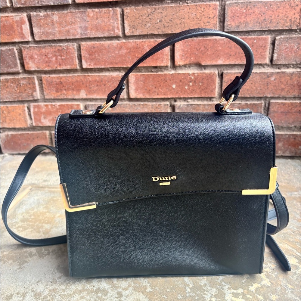 Dune London Black Crossbody Bag with Gold Accents